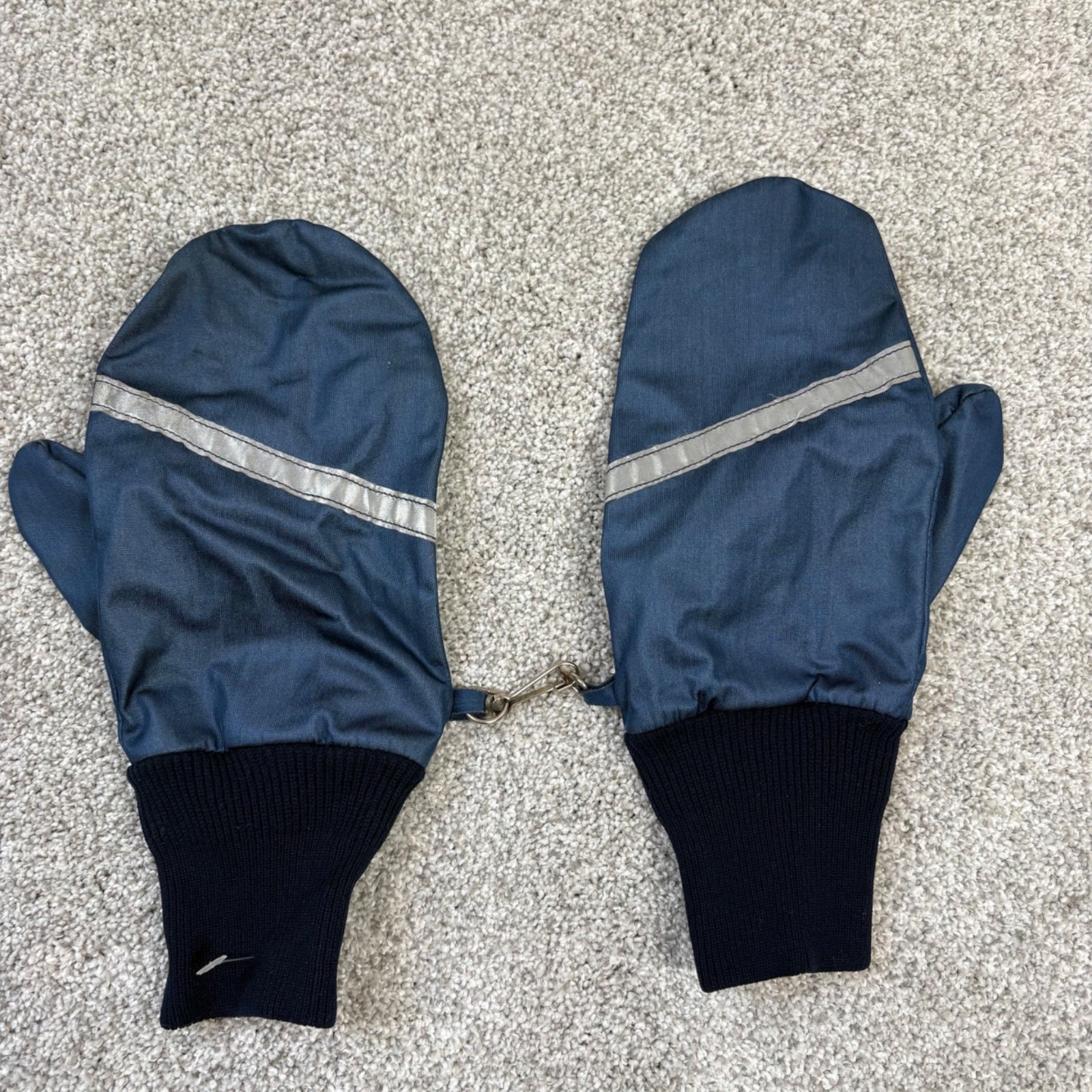 Jogbra Inc Blue Mittens By Racine Glove Co Reflective Stripe Medium Vintage USA
