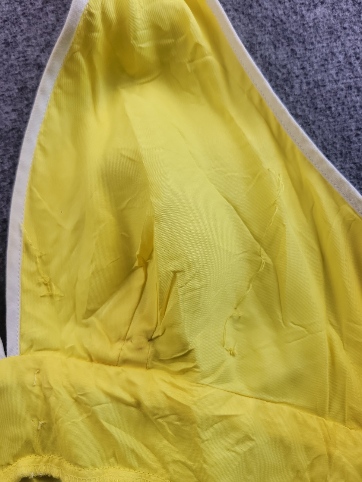 Vintage 1960’s Miss Elliette Yellow Halter Maxi Dress Sz 8 Bow Accent Piping