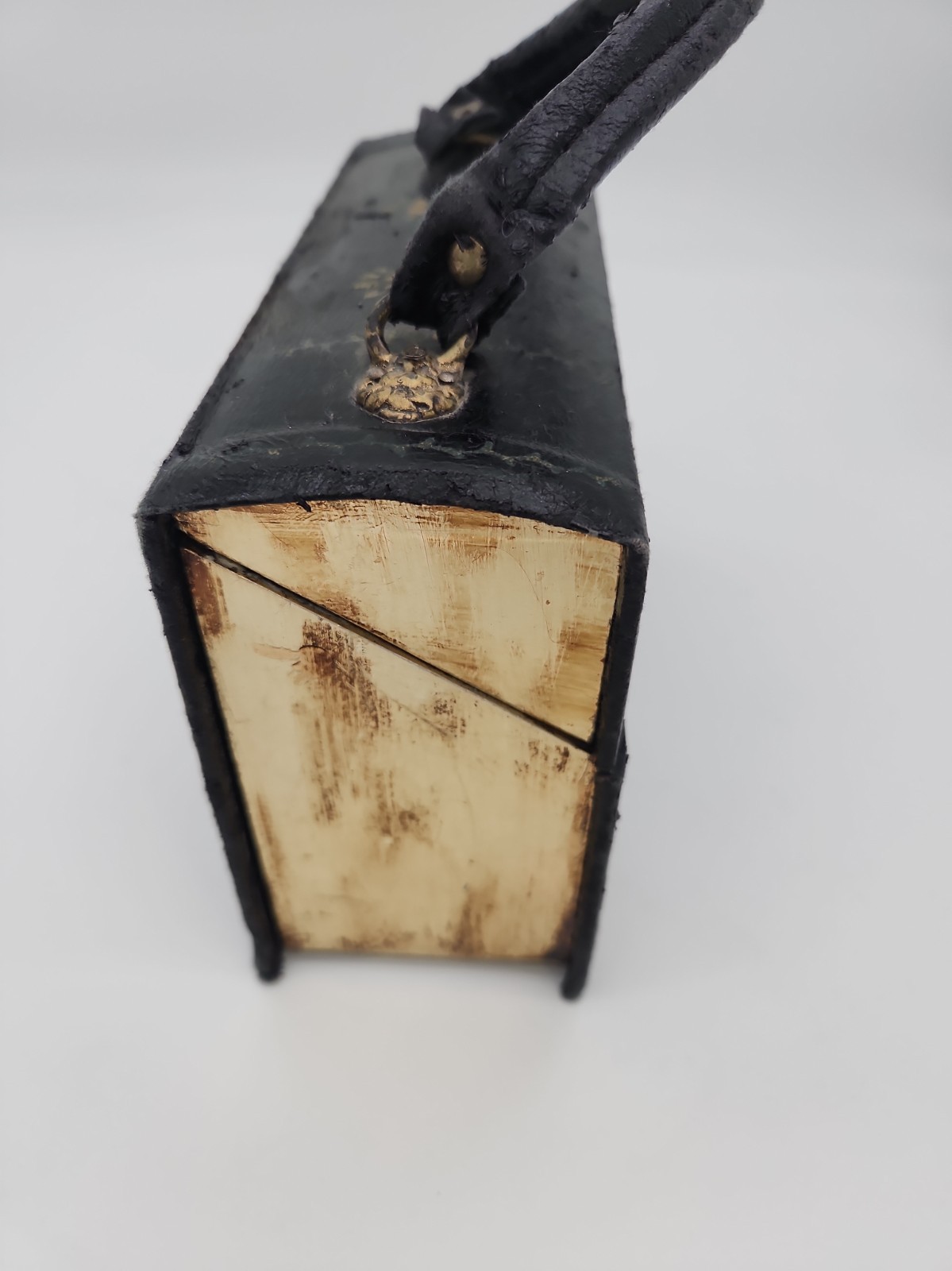 RARE Vtg 1940s WALBORG Japan Book Box Purse Hand Painted Gold Gilt Storybook…