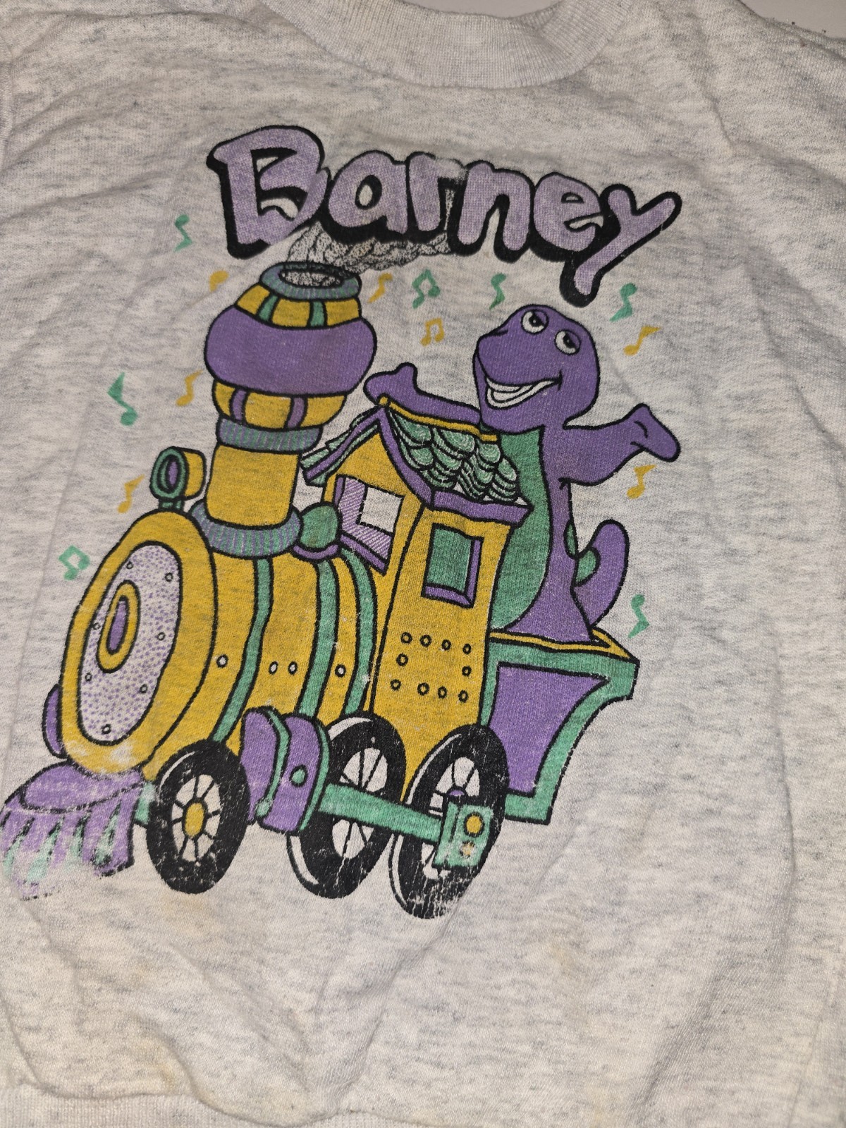 1992 Vintage Barney White Sweater Kids Size 4T #71