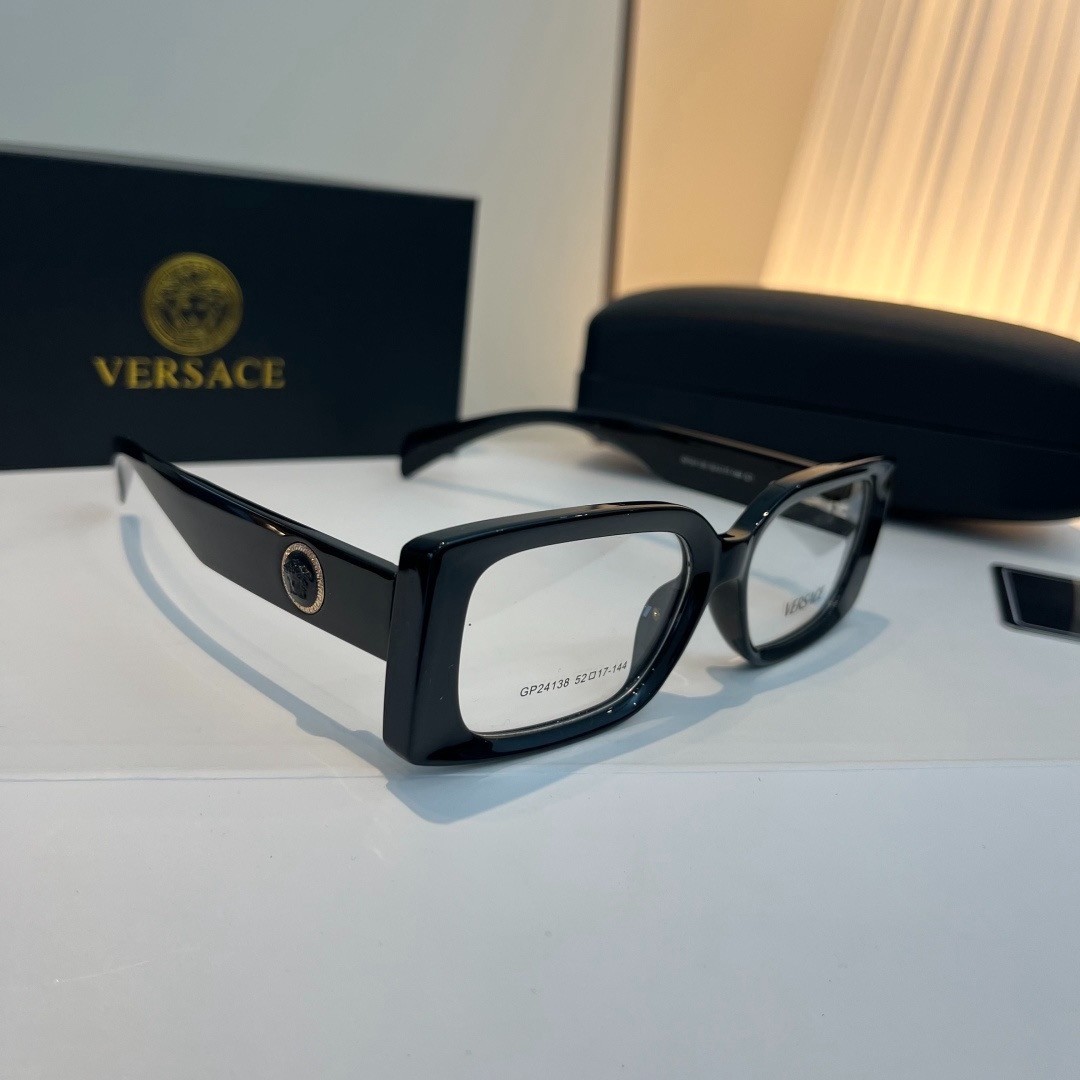 Versace GP24138 52 17-144mm Classic Black Square Unisex Clear Sunglasses New