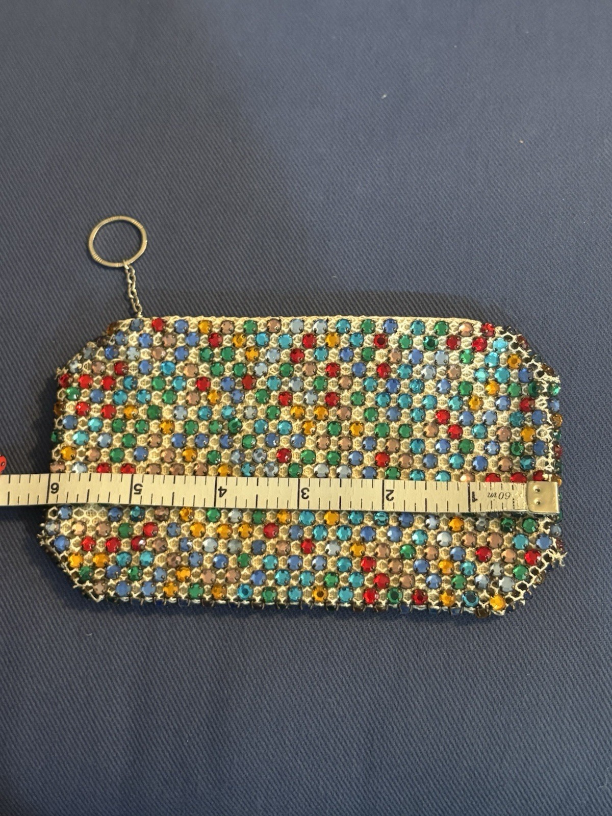 Antique Vintage Made In Czechoslovakia Rhinestone Encrusted Zip Clutch Czech