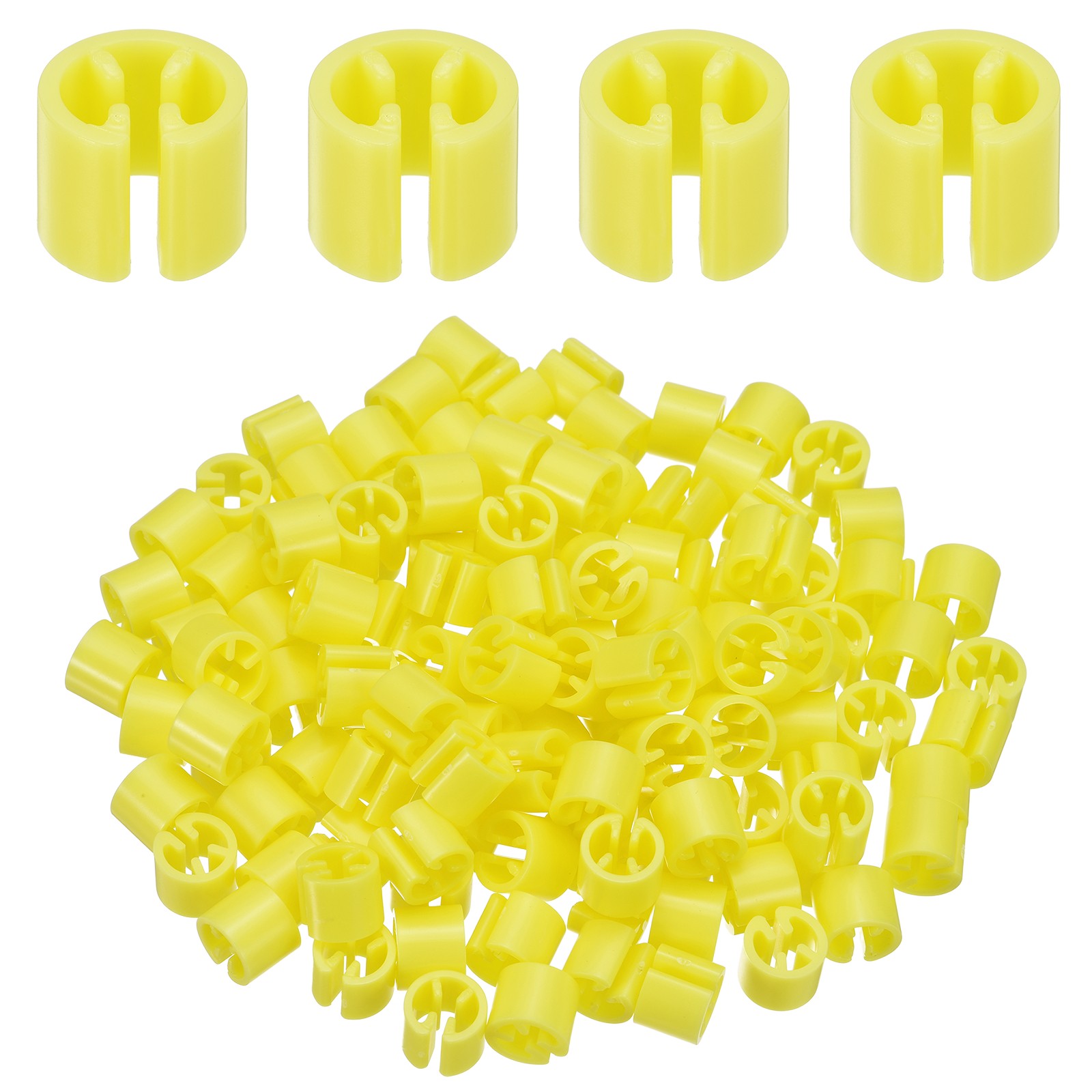 120Pcs Hanger Size Markers, Fit 3-5mm Rod Hanger Tags for Organization, Yellow