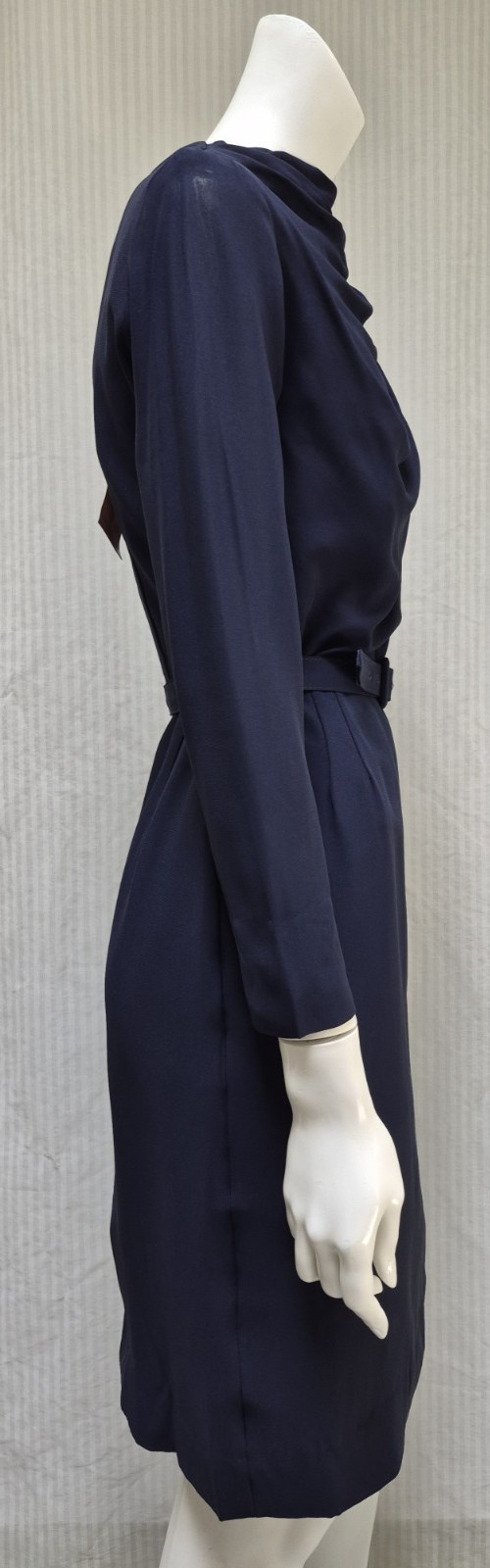 NWT Vintage 1960s SEARS FASHIONS Blue Wiggle Dress with Belt – Size S *READ*
