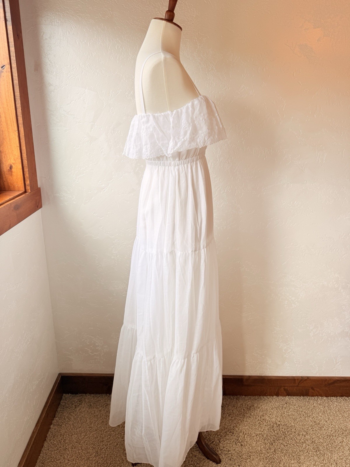 Vintage 1970’s Roberta California Tiered Cotton Maxi Dress Cottagecore Prairie
