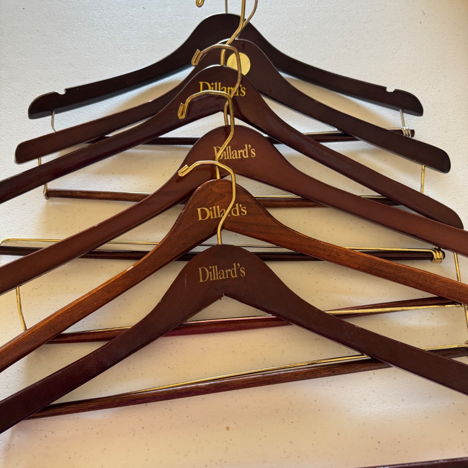 Vintage Dillard’s Hanger Wood Wooden Men’s Suit or Pants Lot of 6