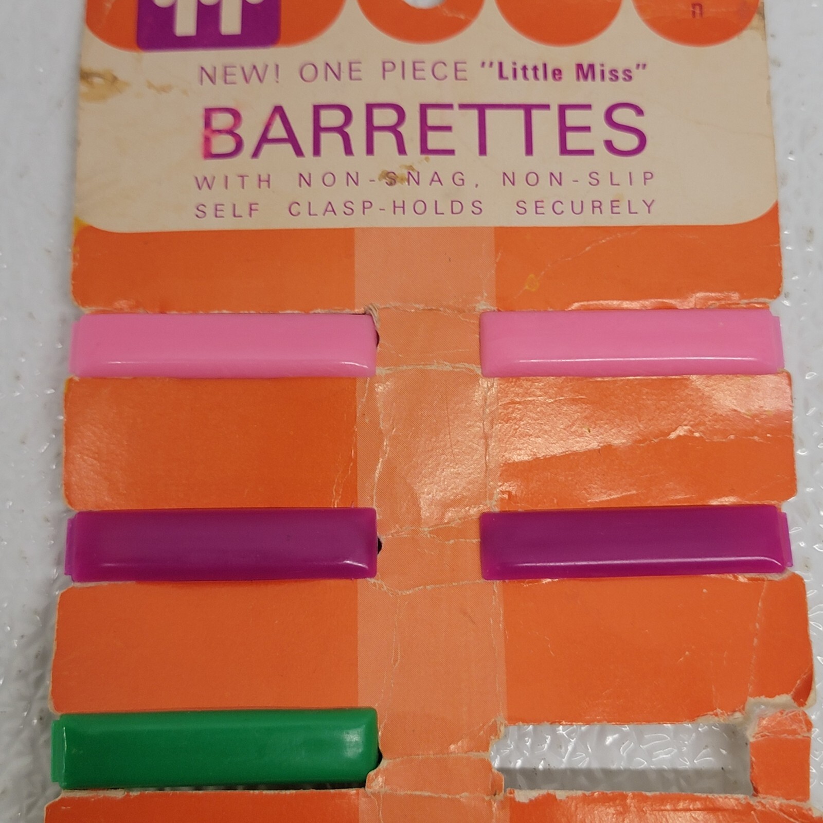 Vintage Tip – Top Little Miss Plastic Barrettes Multicolor – Original Package