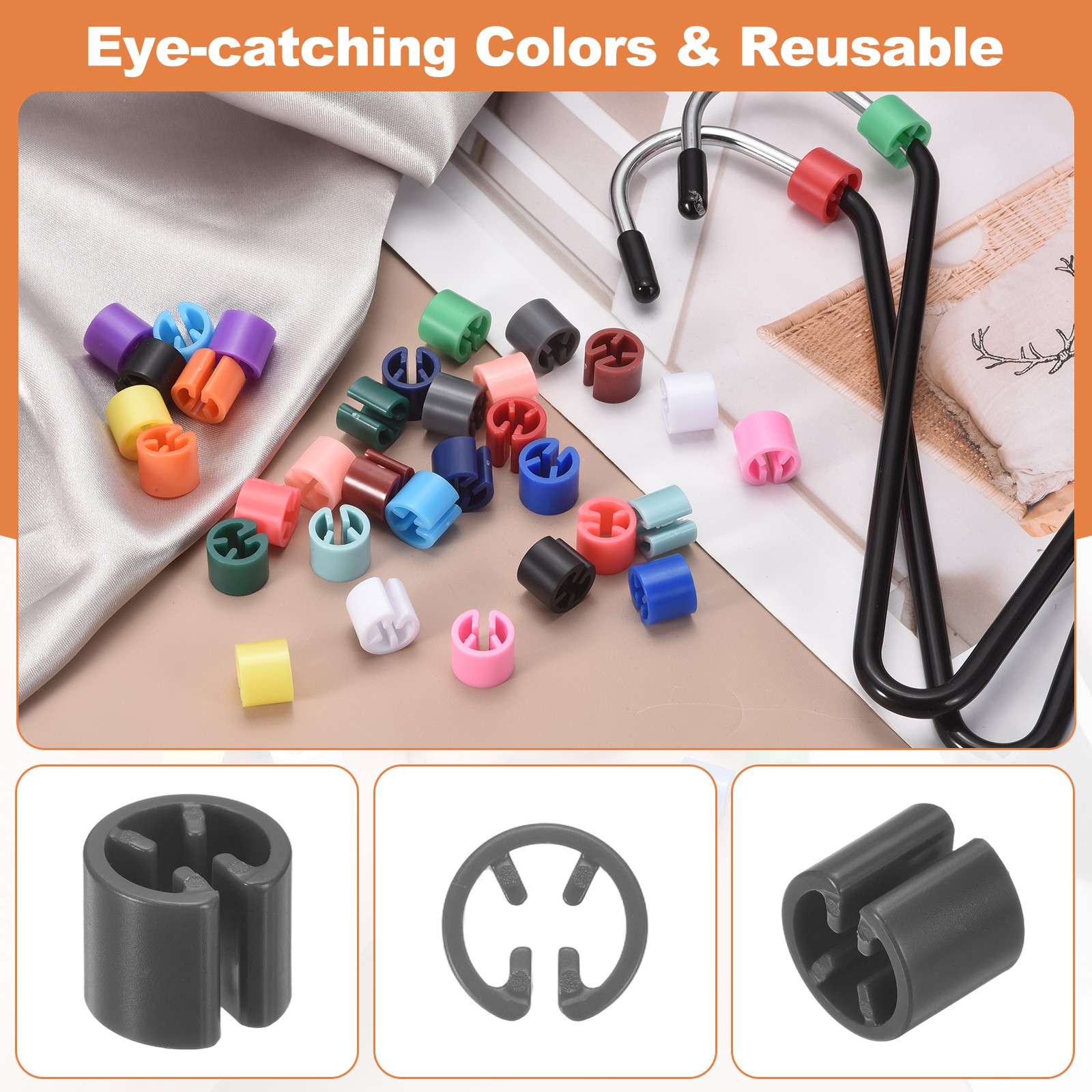 120pcs pendants for organization, tags for hangers 3-5mm, gray