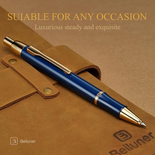 Luxury Gel Pen with 24K Gold Electroplating Finish Piano Lacquer, Luxury Blue