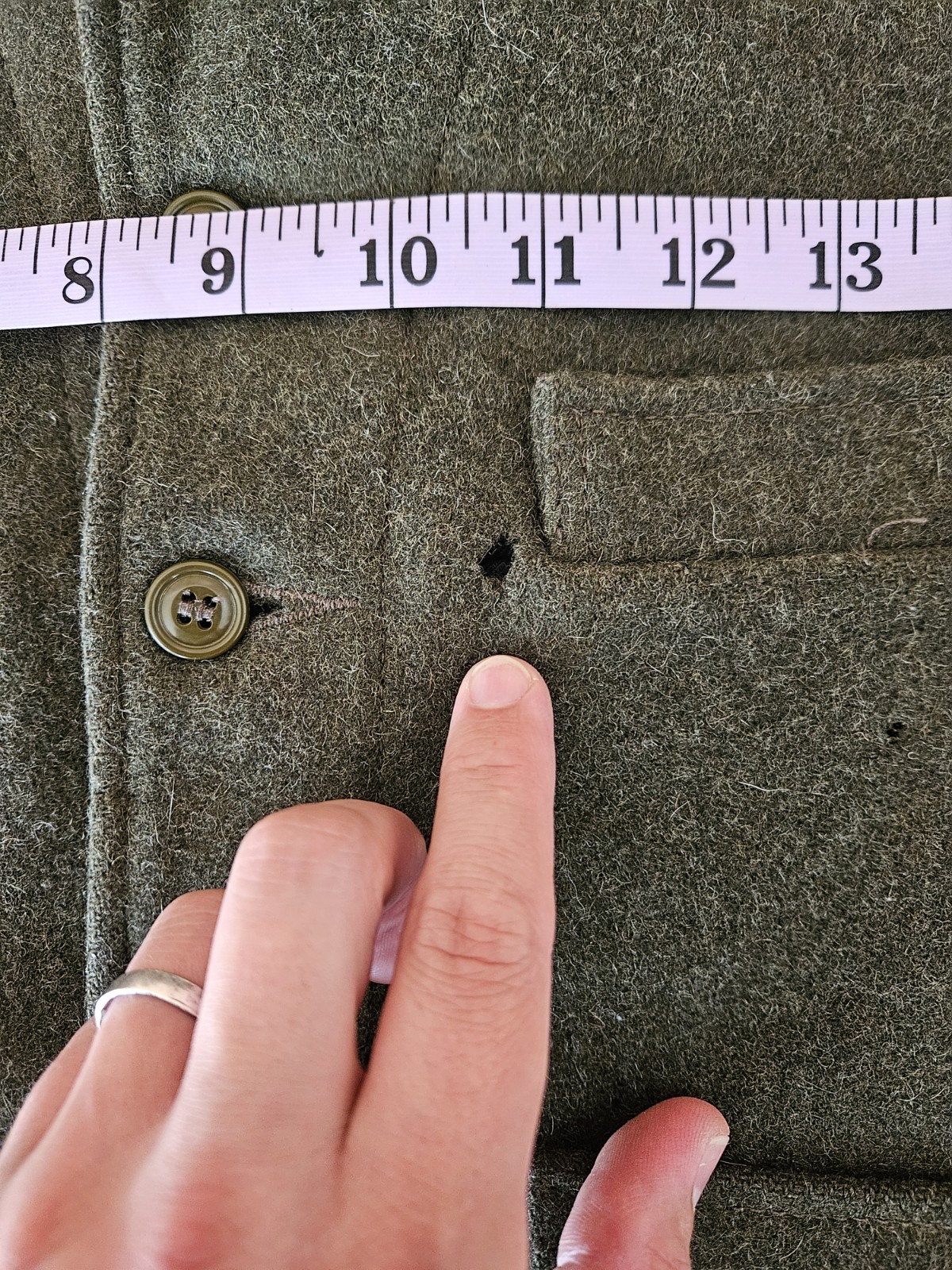 Filson Men’s Vest 100% Virgin Wool Green XS Regular Button Front Back Strap