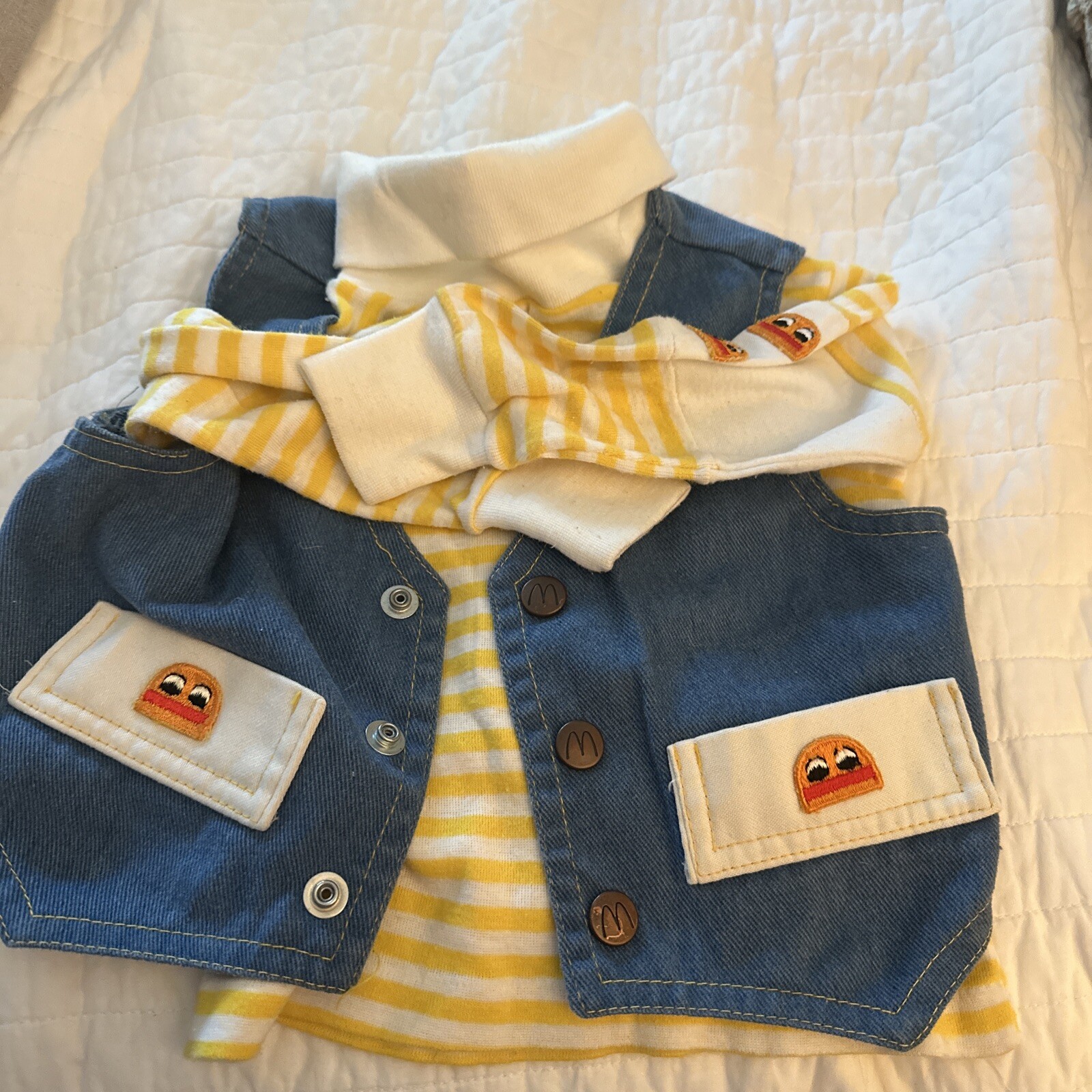 Vintage 1970s McDonald’s McDonaldland Fashion Denim Vest & Turtleneck Kids Sz 3T