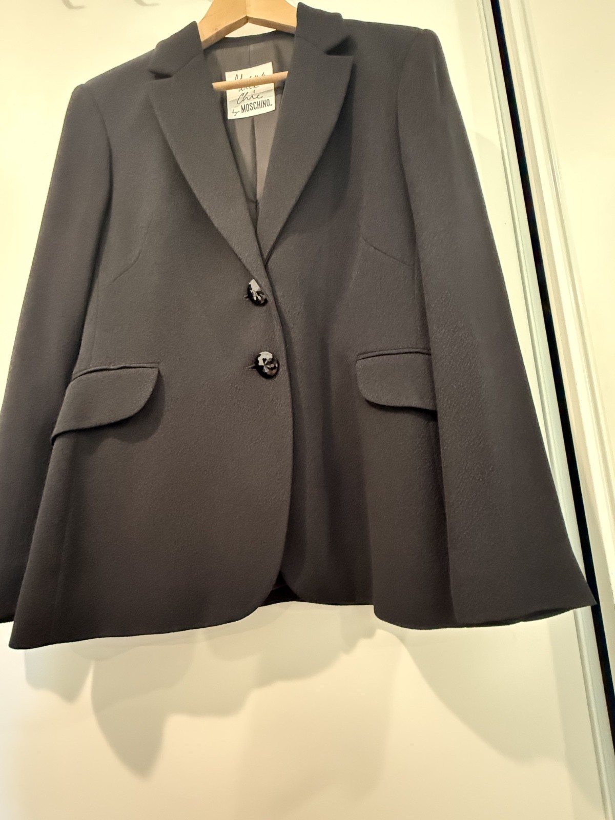 VTG Cheap And Chic By Moschino Black Classic Dual Button Blazer Jacket Sz 12
