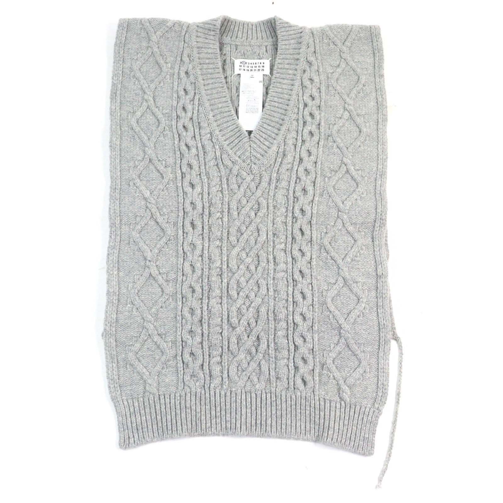 Maison Margiela 1 Best Icon Stitch V-neck poncho-style cable sweater – DUTY FREE