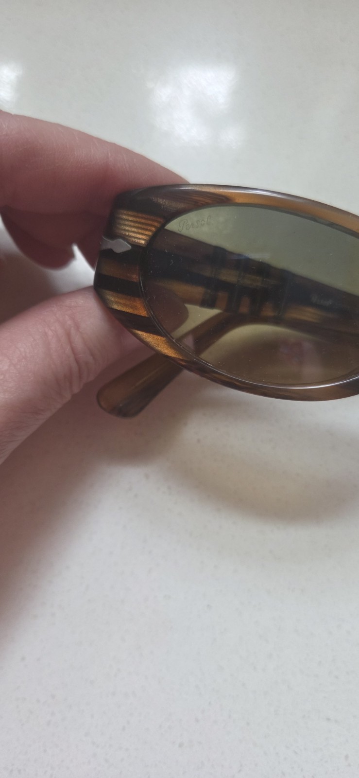 Vintage Persol Tortoise Oval Sunglasses Made in Italy w/ Case y2k era small lens