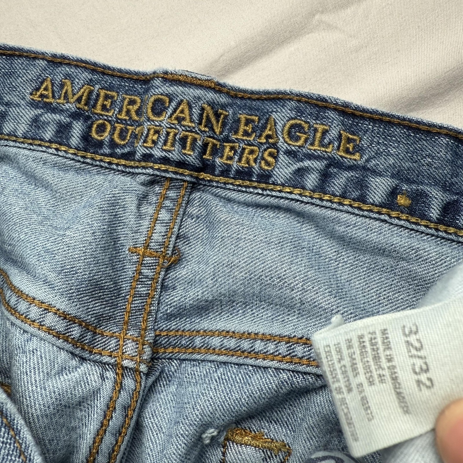 American Eagle Outfitters Jeans Mens 32×32 Blue Light Wash Wide Leg Denim Pants