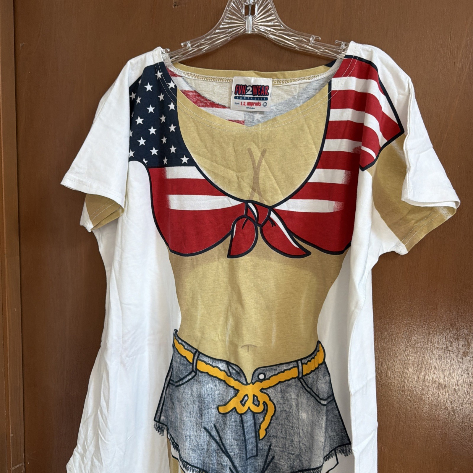 VTG Fun 2 Wear American Flag Bikini Shirt Cover Up Adult One Size Allover Print