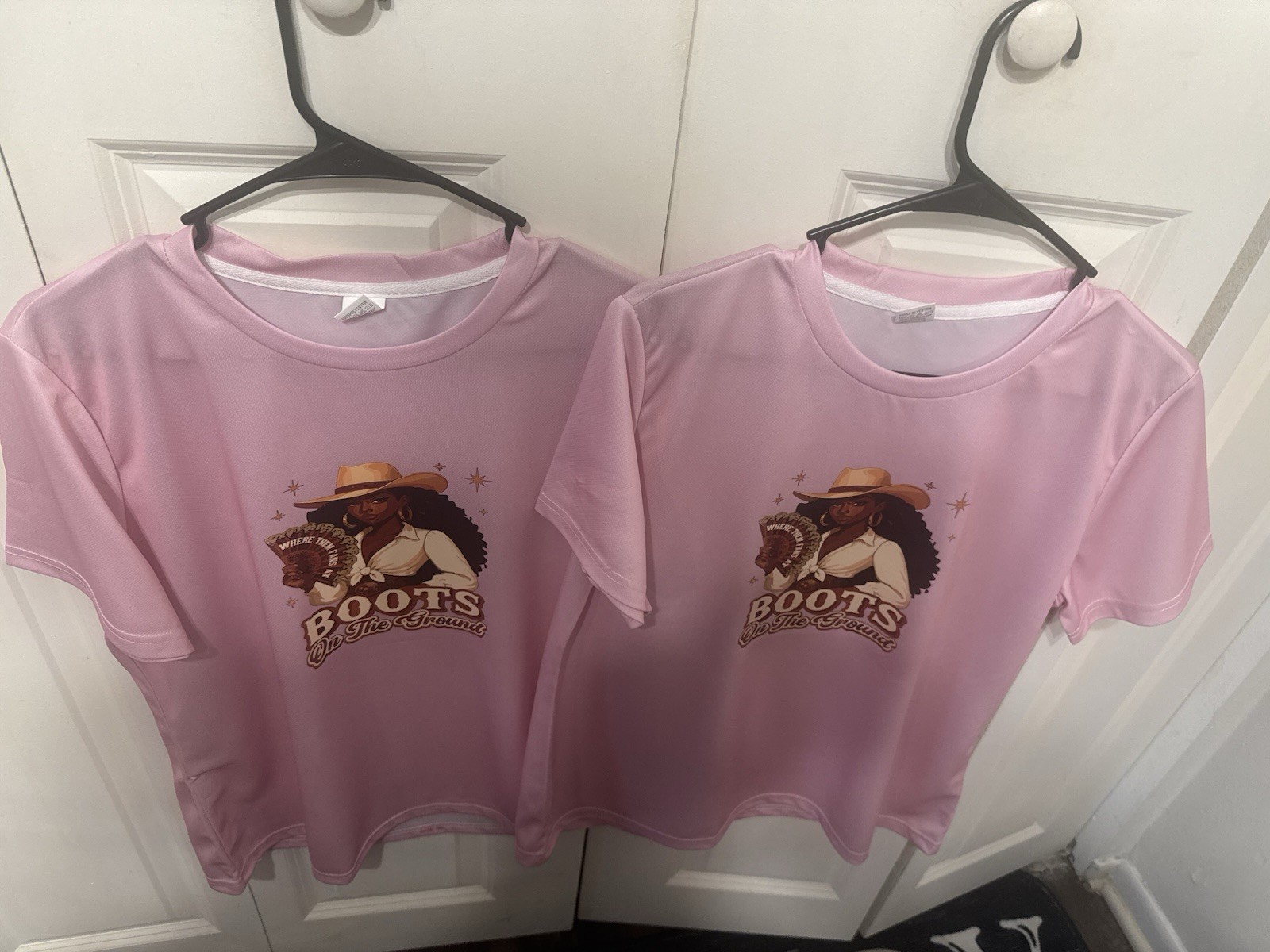 Polyester Boots On The Ground T-shirts for Women