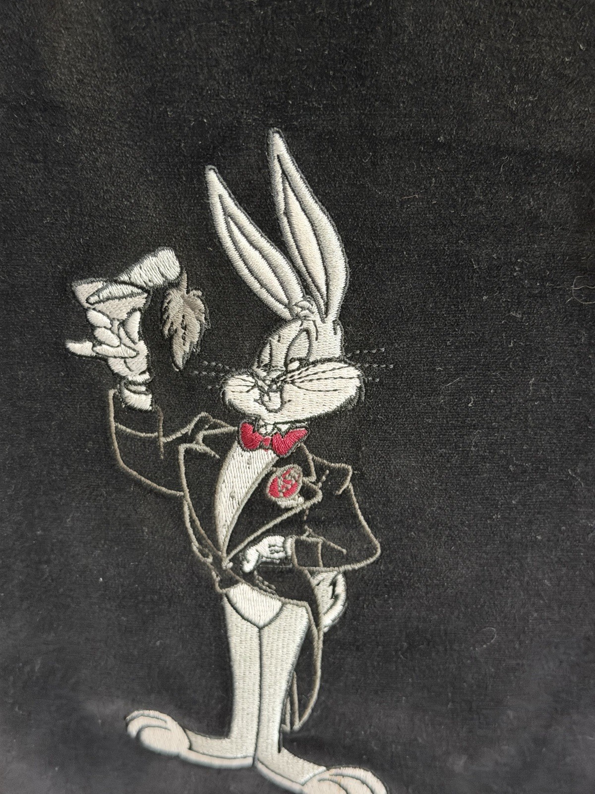 VTG 95 Bugs Bunny Tuxedo Vest Mens Med Black Velvet Warner Bros Store