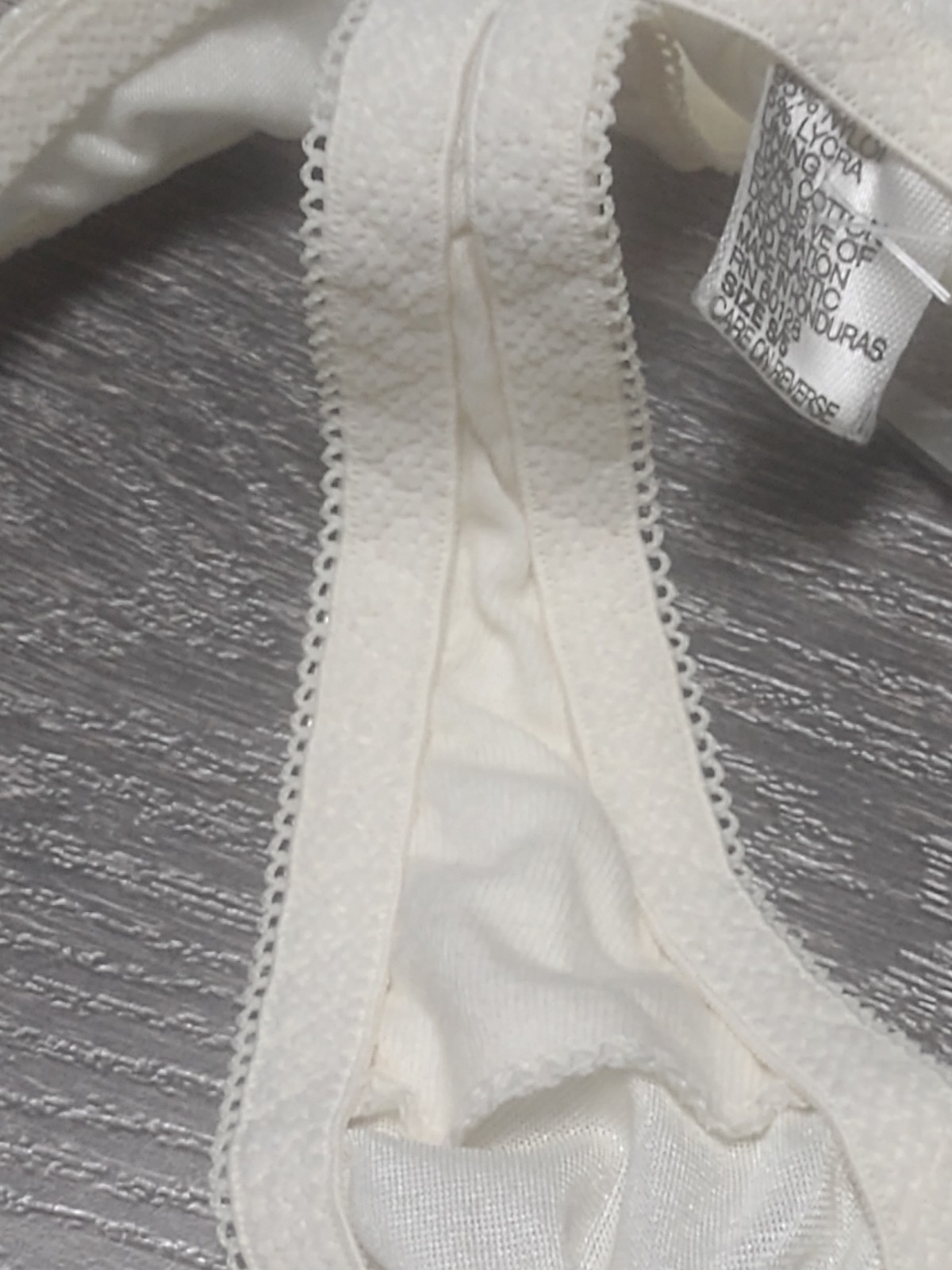 Vtg NWT Second Skin Thong Panty Shimmerine Ivory Val Mar Size Small 5