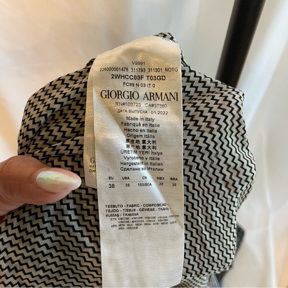 Vintage Giorgio Armani Houndstooth Blouse IT 38 US 4