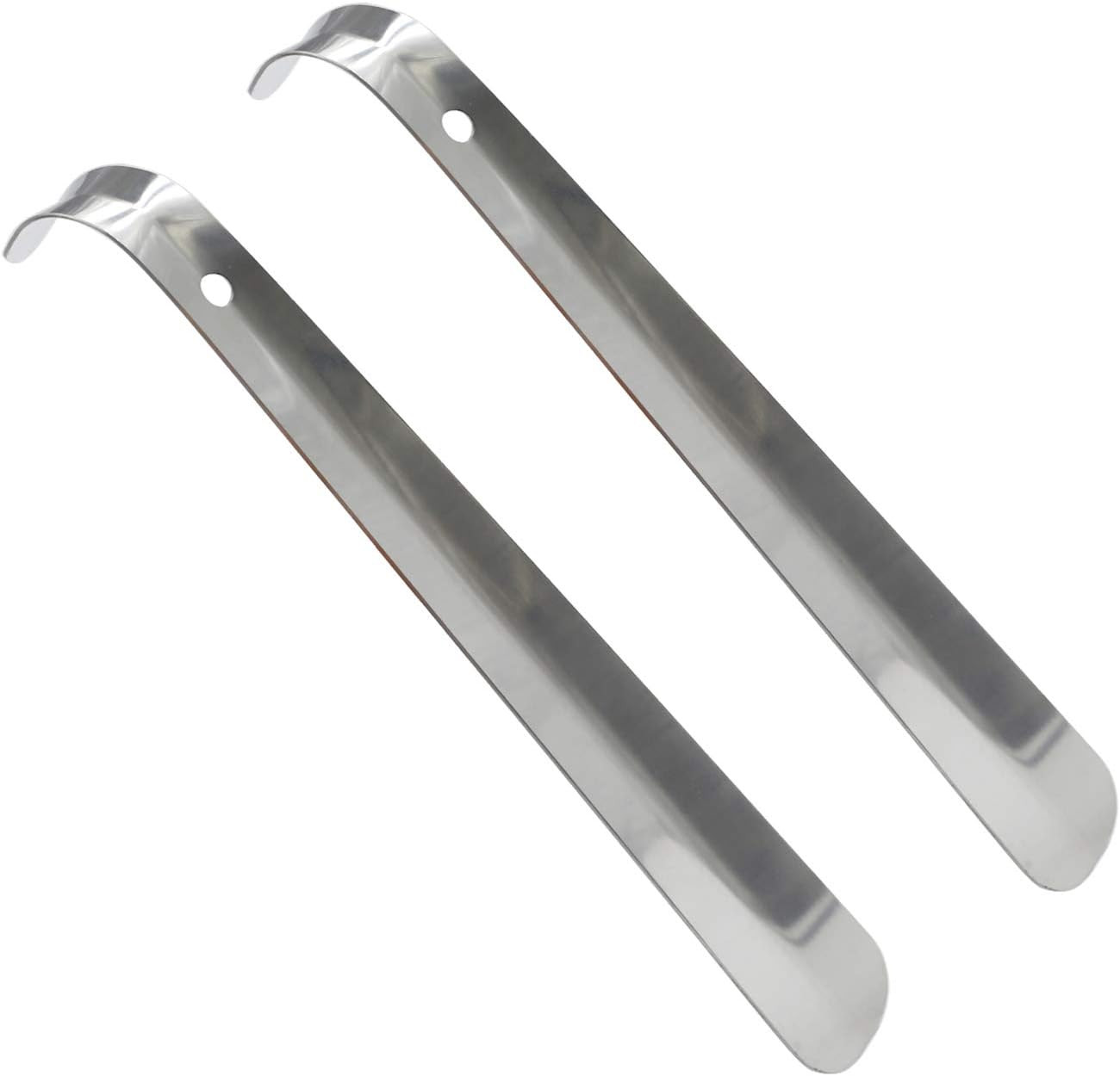 Metal Shoe Horn Long Handle, 12 Inch Long Handled Stainless Steel Shoe Horn for