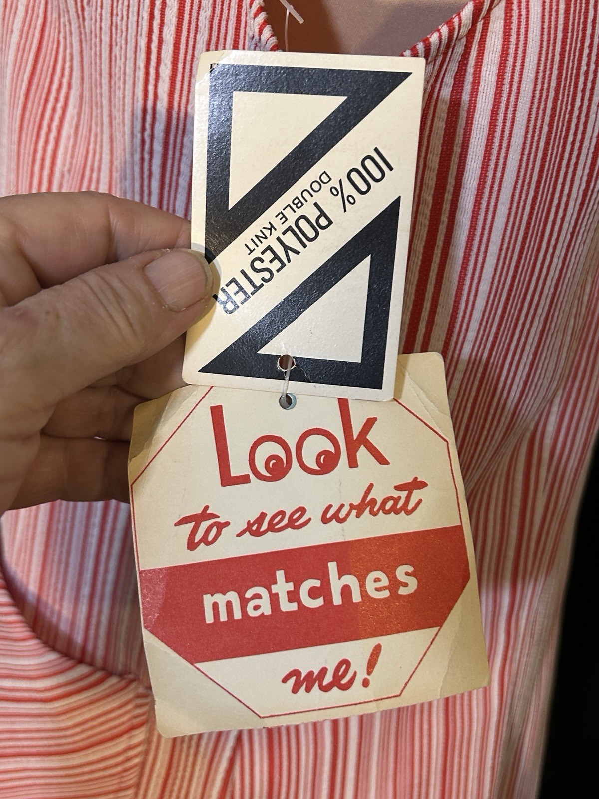 VTG NEW 70S Retro Red White Stripe Mod Bell Bottom Pants Matching Vest Suit Set