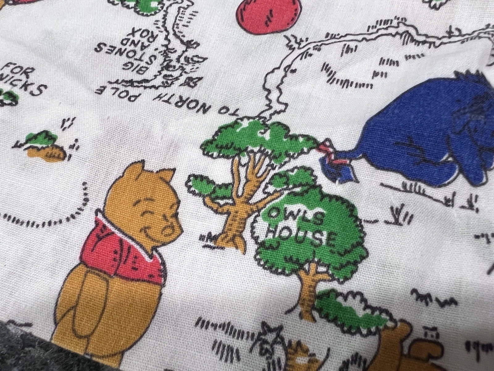 Vintage Winnie the Pooh Bear Dress 70s Sears 100 ACRE WOOD Print Perma-Prest