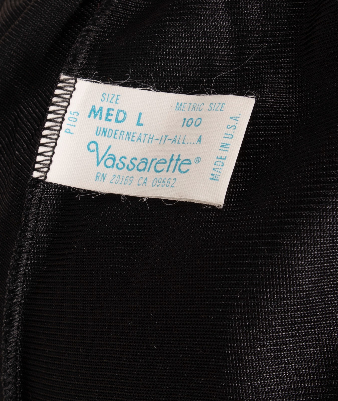 Vintage VASSARETTE Satinessence Black Half Slip Skirt MED L Side Slit Lingerie
