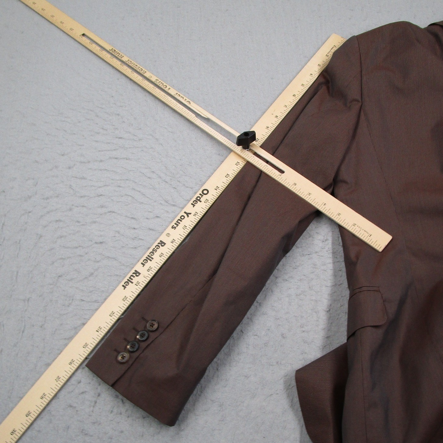 Dries Van Noten Suit Mens 48 IT 38 US Brown Cotton Silk Pinstripe 2 Button