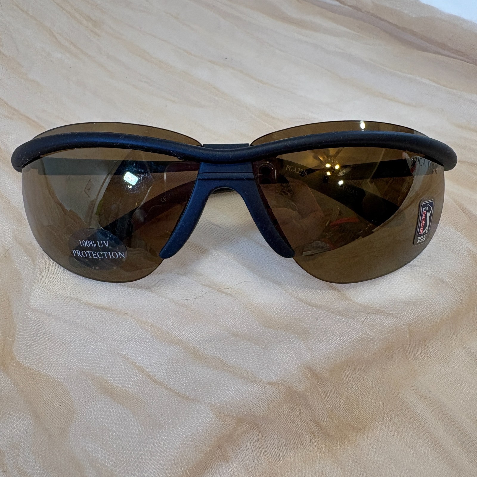 PGA Tour High Contrast 100% UV Protection Sports Wrap Sunglasses PGA2236