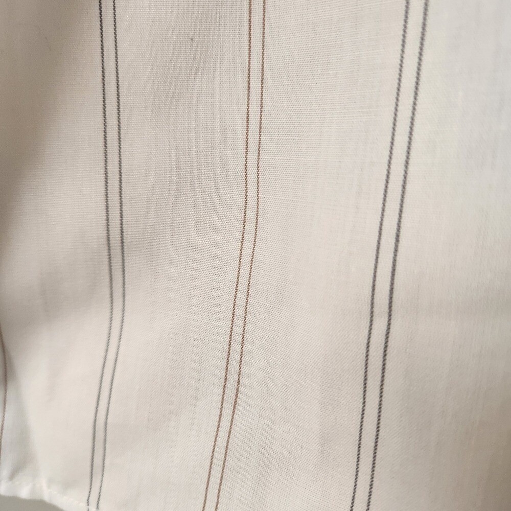 Vintage Christian Dior Plus Dress Shirt White Striped Mens Size 16 (L) Deadstock