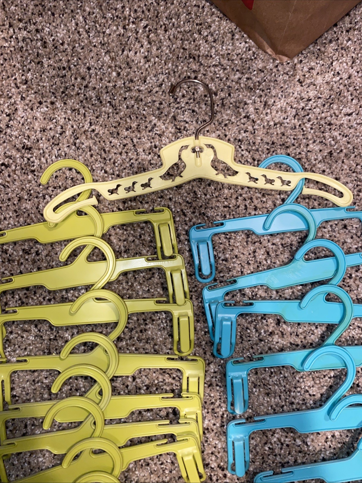 Lot of 23 Vintage Children’s Hangers Plastic 1960s? Pants Bottom Hang Crafts