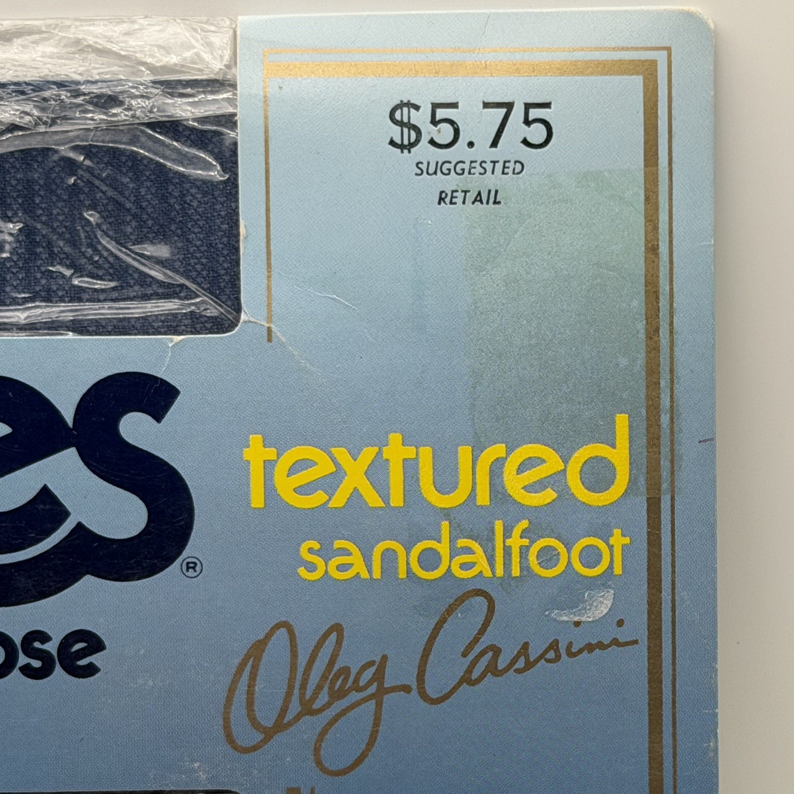 Vintage Pantyhose 1980s Hanes Textured Indigo Romantic Pinstripe C-D 970 NOS
