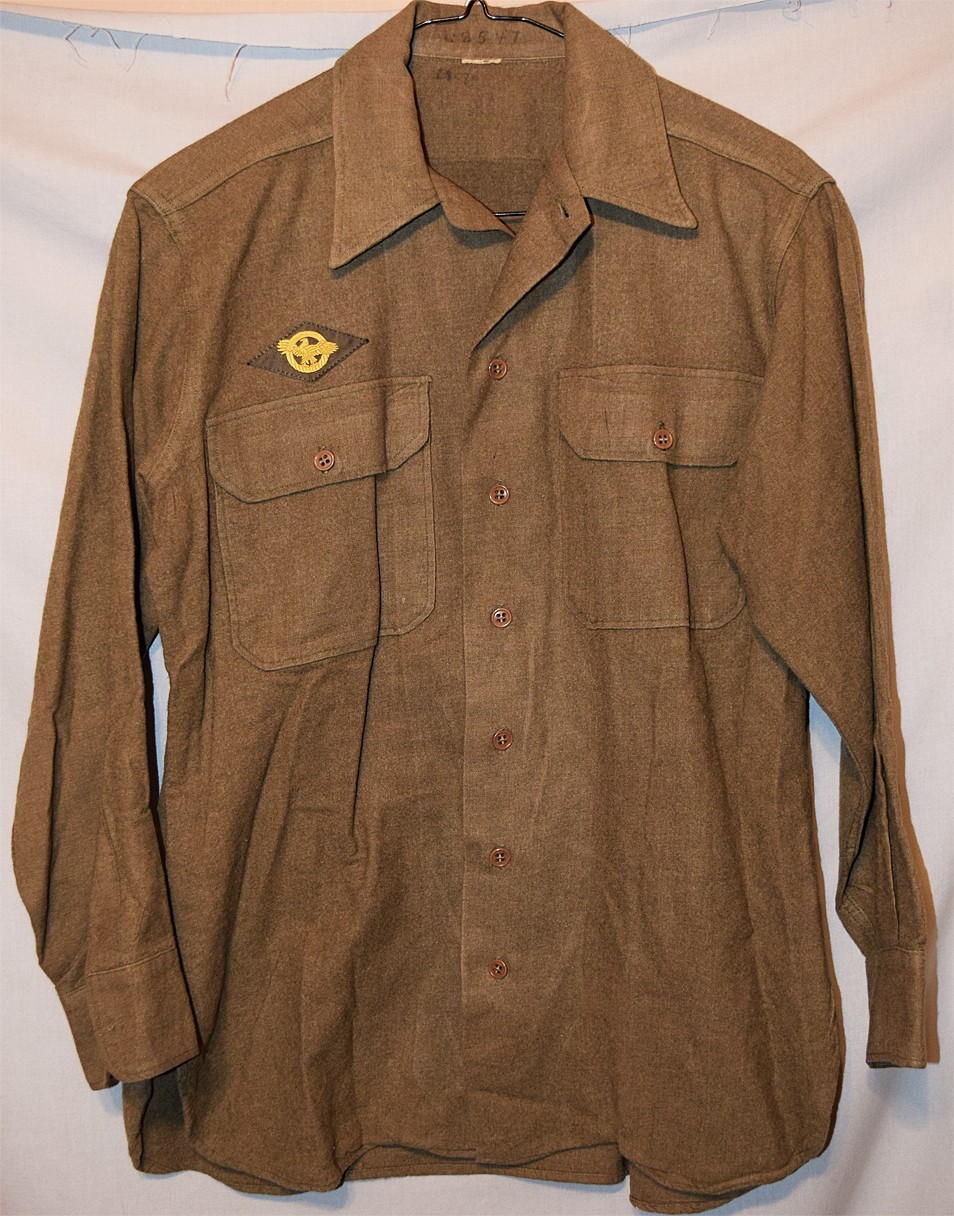 WWII -US ARMY- Vintage Wool Military Uniform Shirt w/Patch