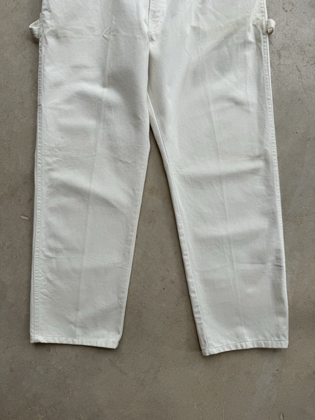 90s Vtg Dickies W 38 L 30 Carpenter Painter Off White Pants Work Cotton Natural