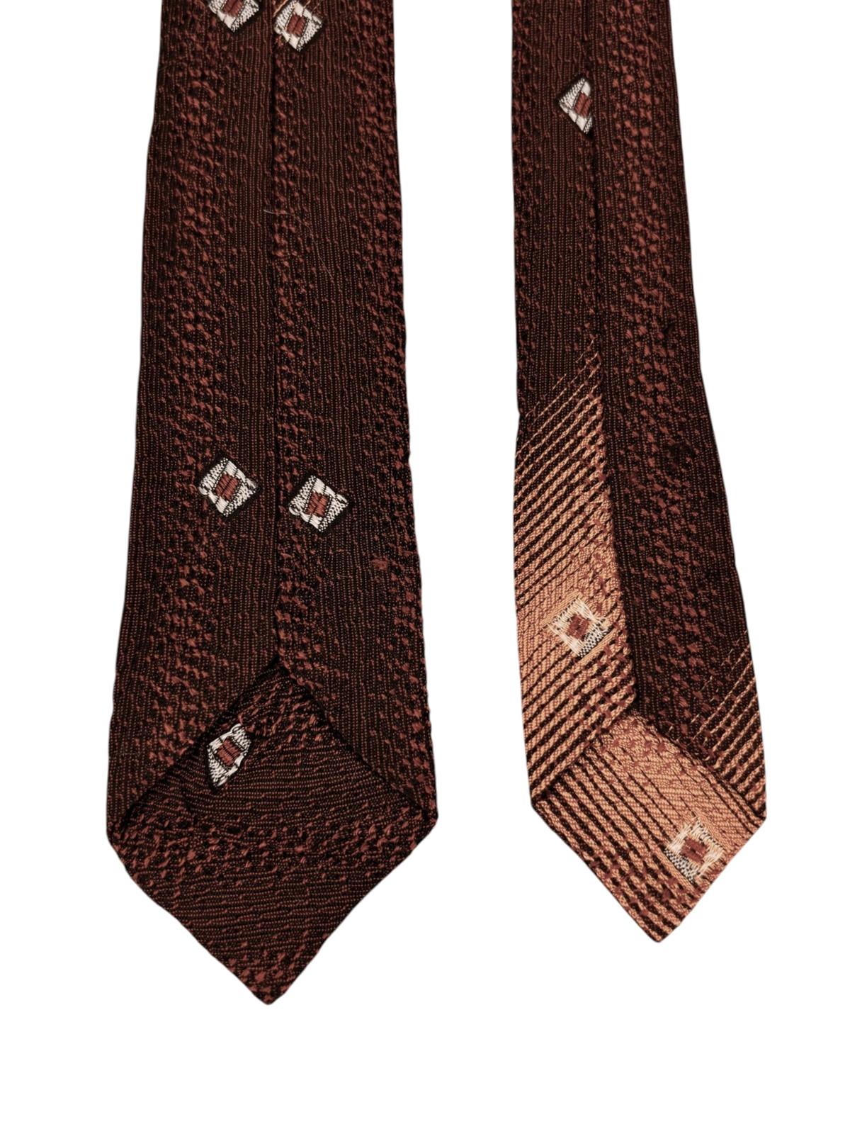 Vintage 1950s Skinny Necktie Slim 2″ Narrow Tie Brown / Gold Minimalist Modern
