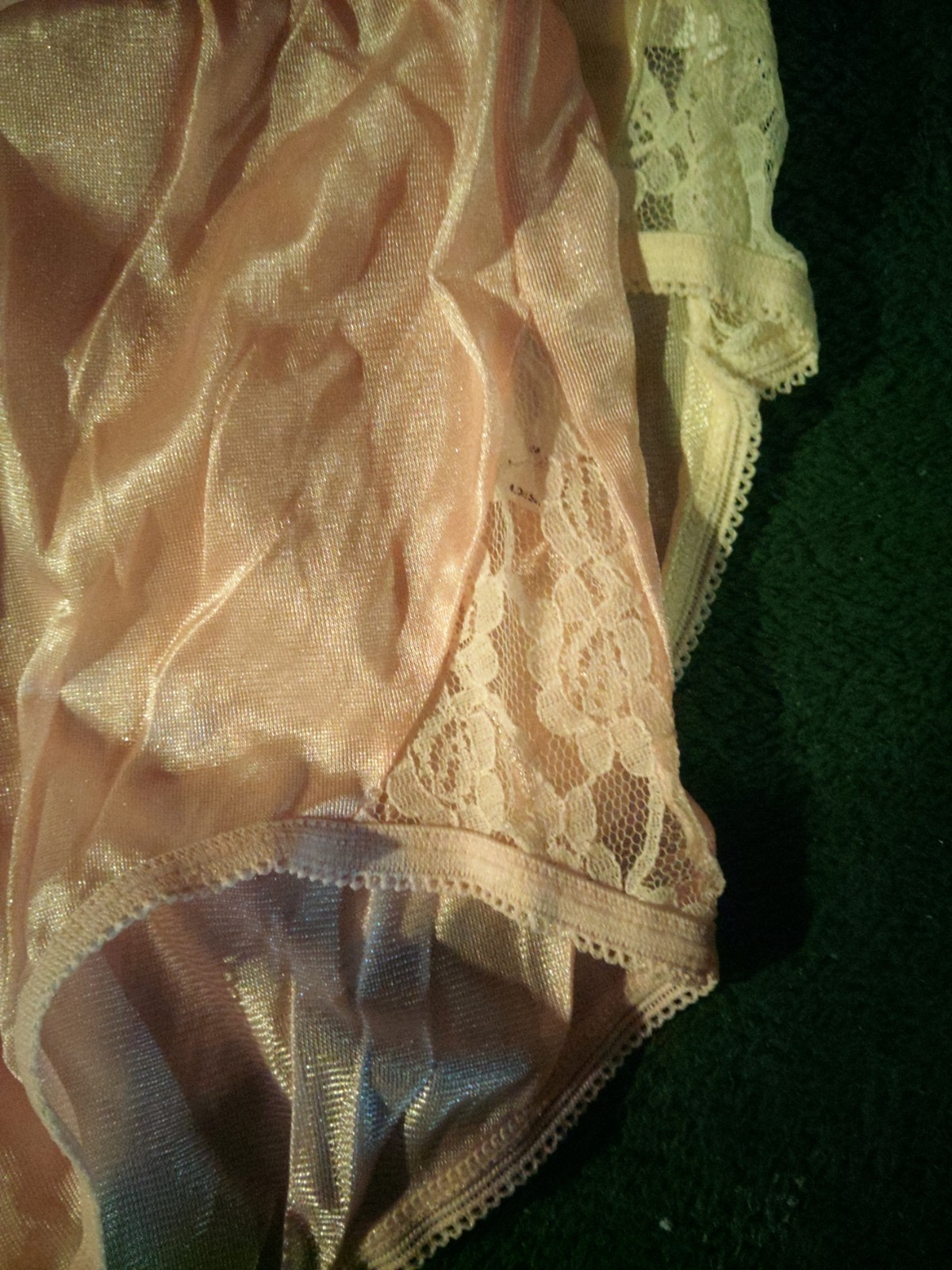 Lot Of 4 – 100% Nylon Brief Panties With Lace Silky Soft Size 7