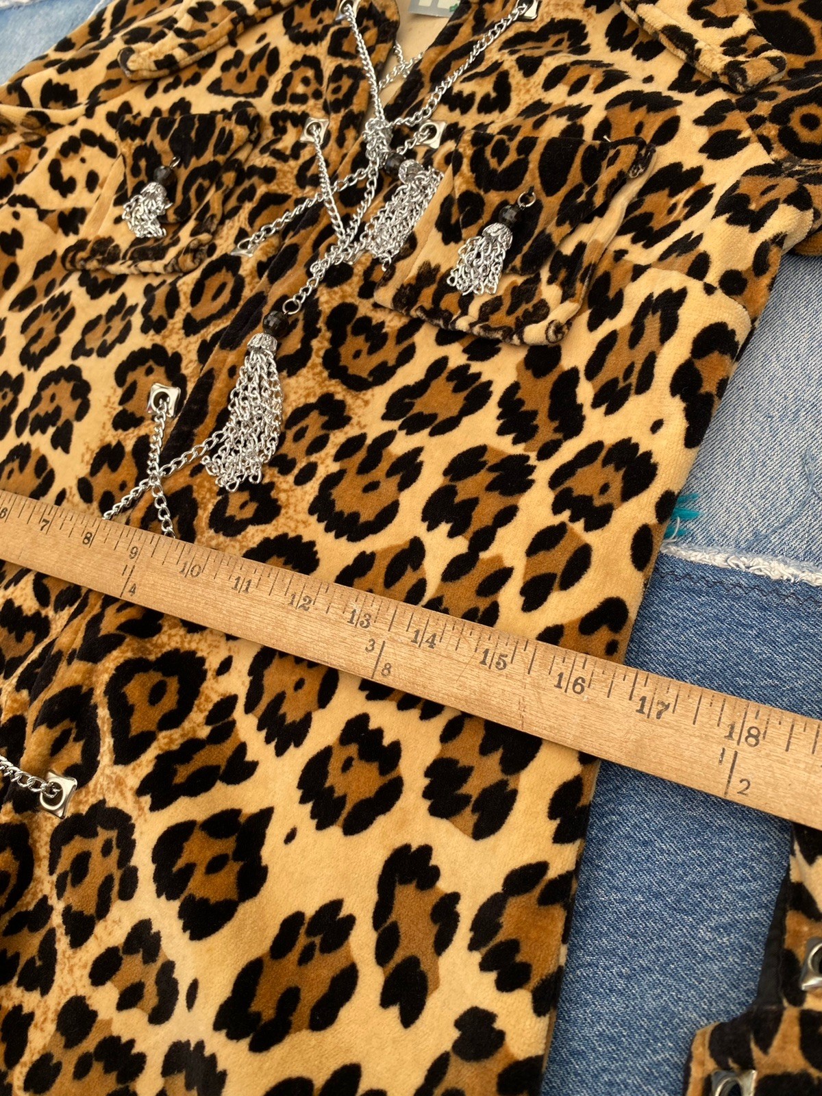 Vintage 1970s Handmade Leopard Print Mini Dress Proto Punk Glam Rock 30” Waist