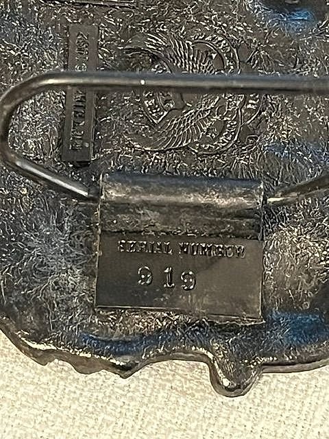 Vintage 1982 Country Music Enamel Belt Buckle with Banjo Fiddle Guitar & Stars,