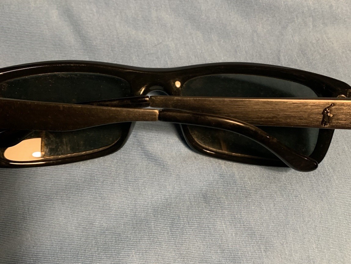 RALPH LAUREN Made in Italy Square Sunglasses Black Metal POLO 4059 5001/71 58◻︎1