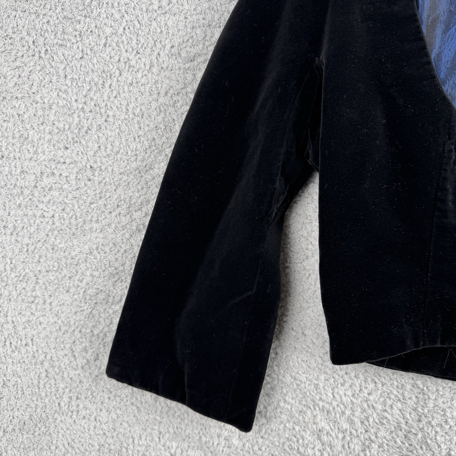 Vintage 40s 50s Velvet Crop Jacket Buttons Long Sleeve Made in USA