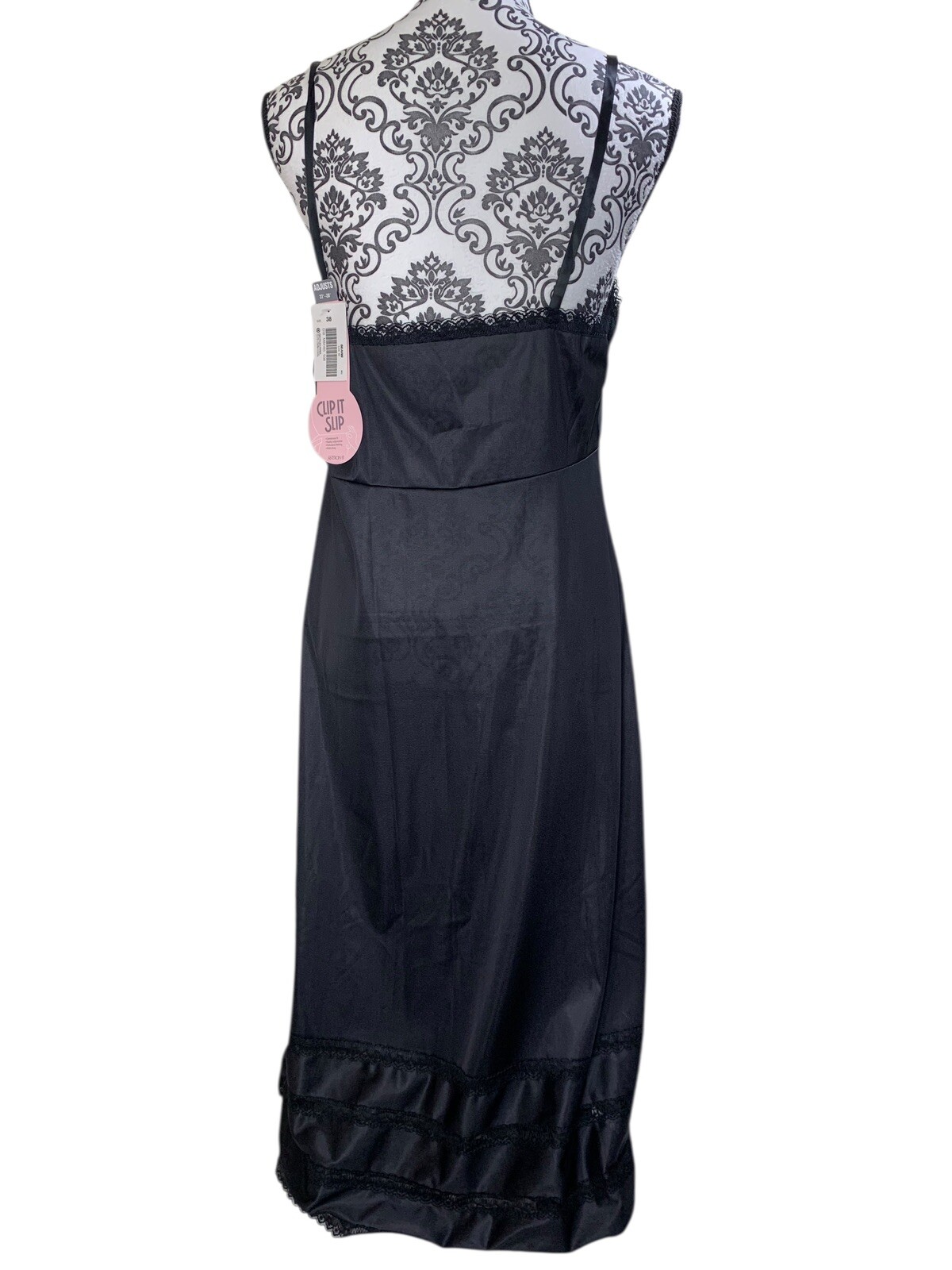 Vintage Sears Full Slip Dress Size 38 XL Adjustable Clip It Antron Nylon NWT