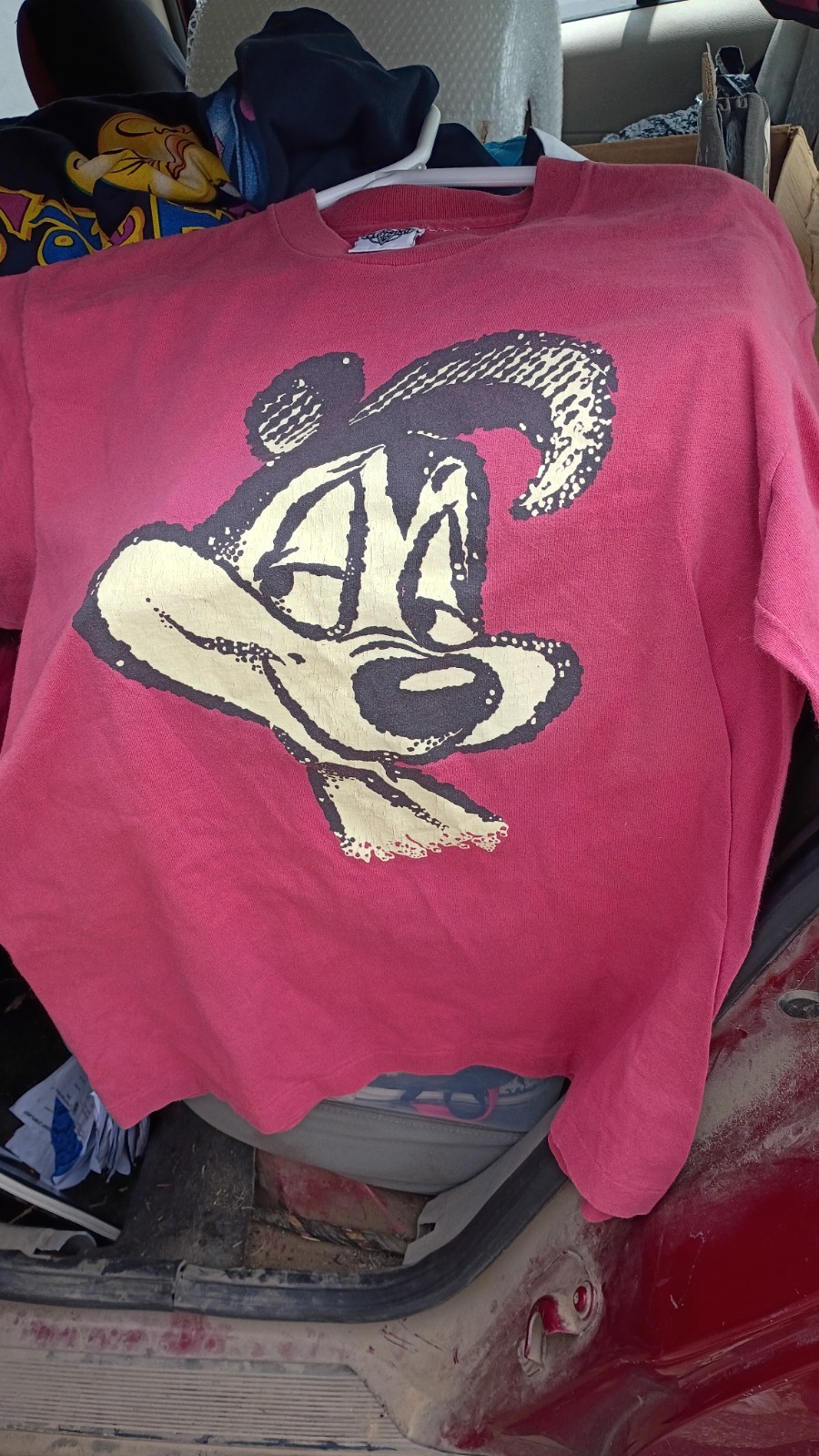 Mighty Fine Disney Mickey Mouse Pink Graphic T-Shirt Adult Size L