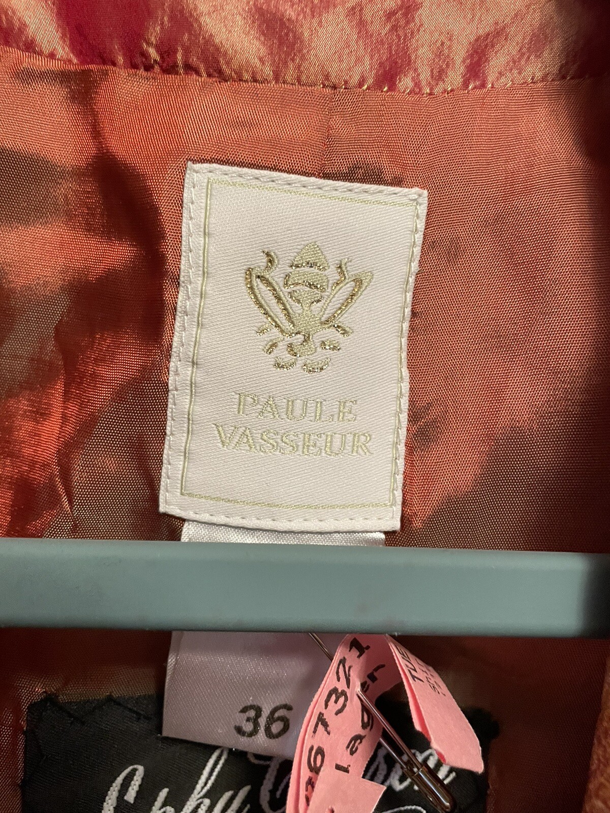 Vtg Paul VASSEUR French Silk Cocktail Party Wedding Pants Suit S 36