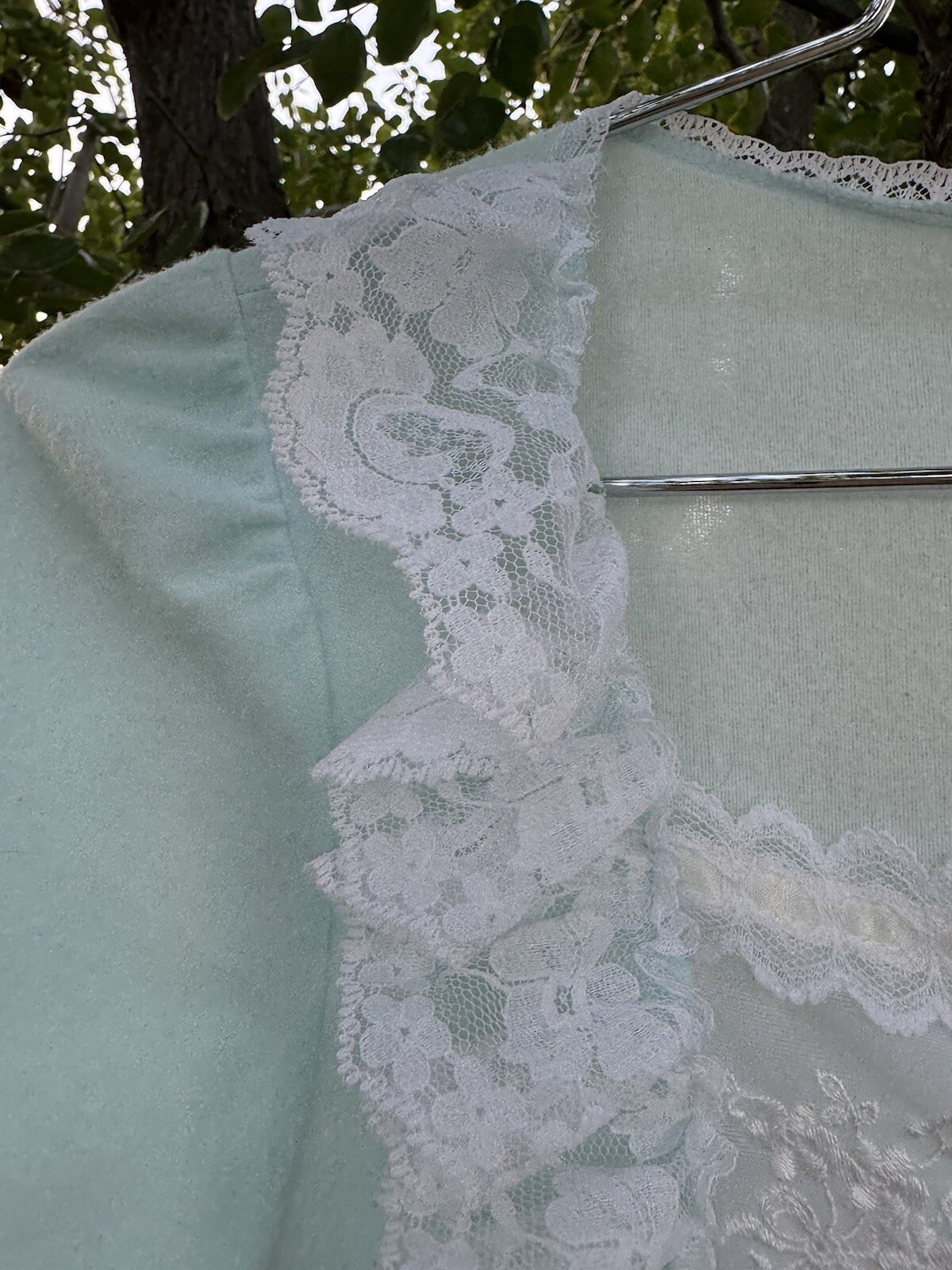 Vintage Gilligan O’Malley Blue Ruffle Night Gown Prairie Cottagecore 80s Granny