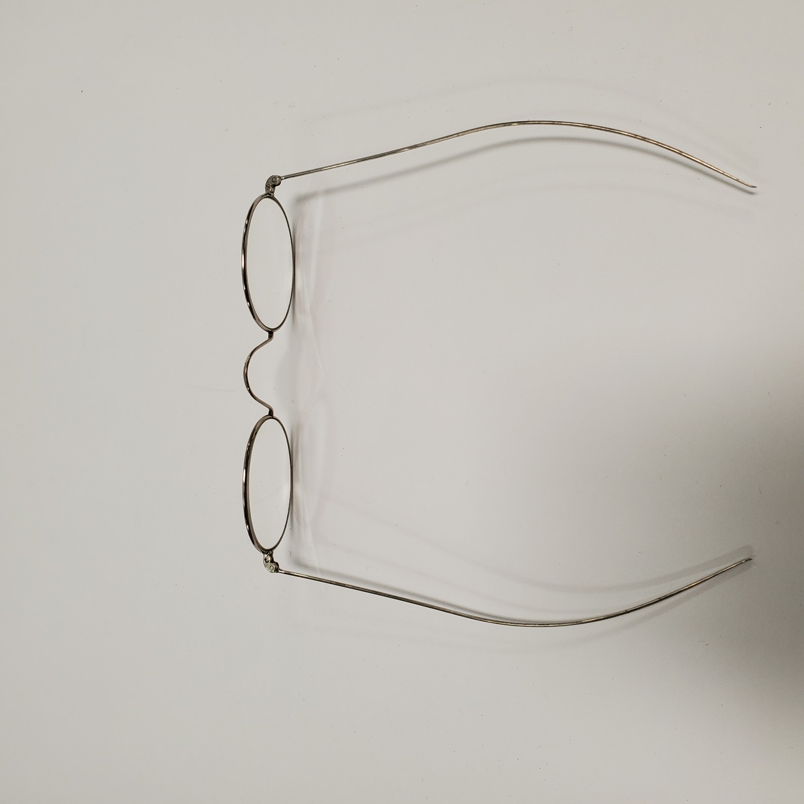 Antique Wire Rim Oval Spectacles Eyeglasses with Original Case