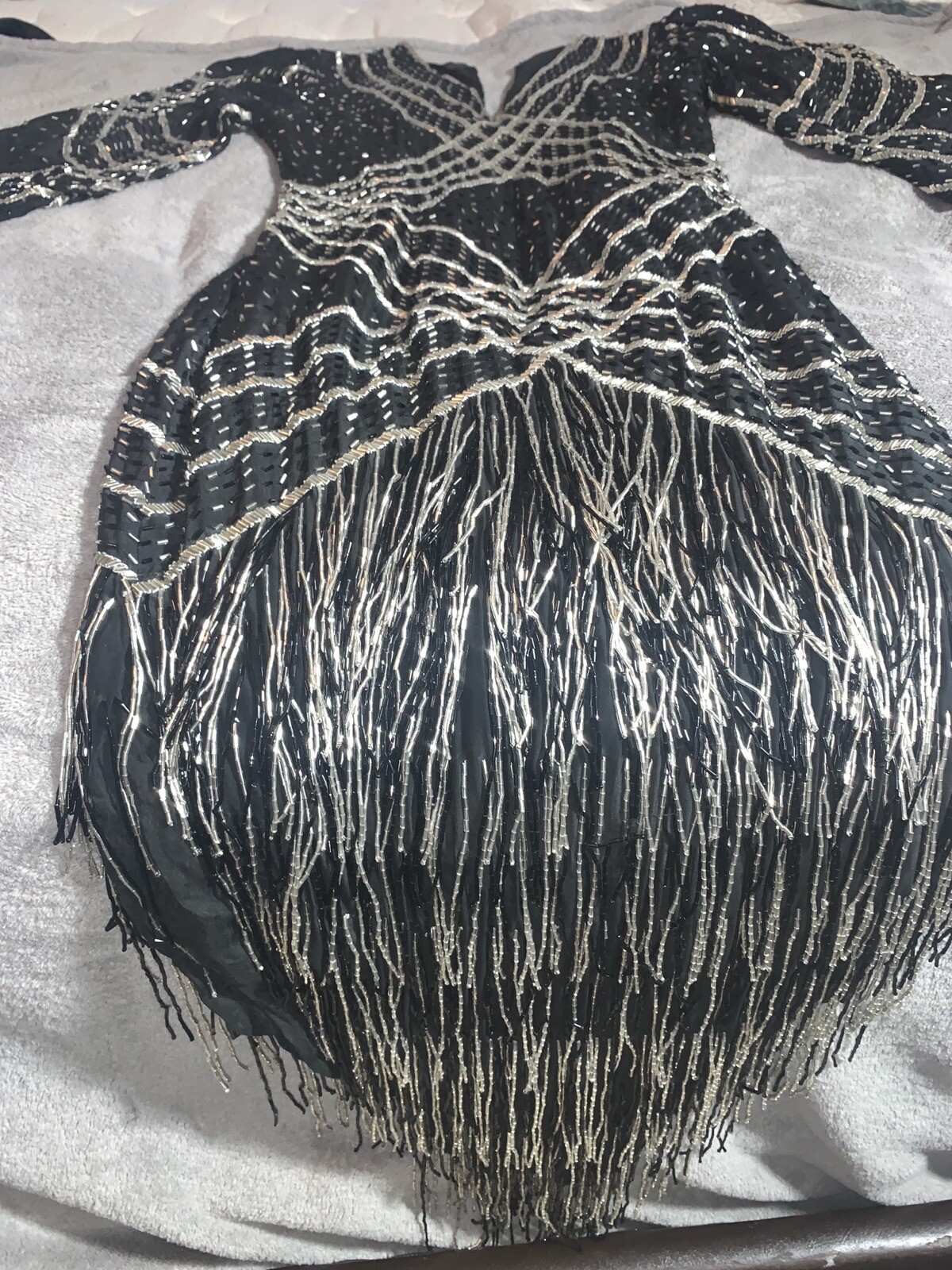 NEW Vintage Creative Creation Sequin Beaded Silk Dress