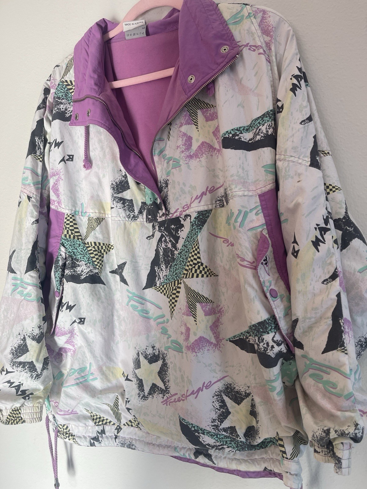 Maser Made In Austria Vintage 80s Size 10 Ski Jacket Outerwear Abstract Funky