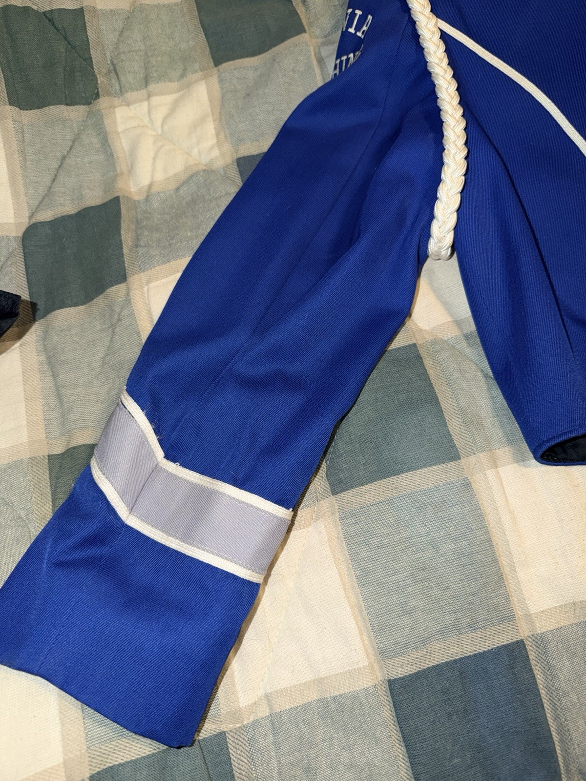 Vintage DeMoulin High School Marching Band Blue/Gray Uniform Jacket Fits Sz Med
