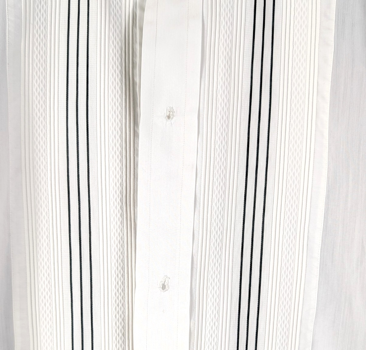 Vtg 1960s Ascot Chang Peninsula HK Custom Tuxedo Shirt Stud Ready Pleated Med L